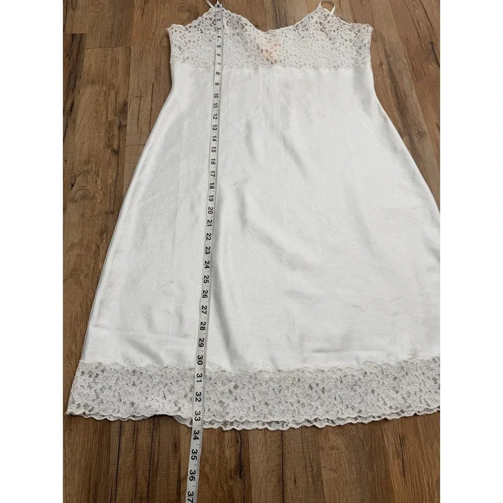 April Cornell White Lace Slip Dress Boho‎ Cottagecore Midi Adjustable Straps S